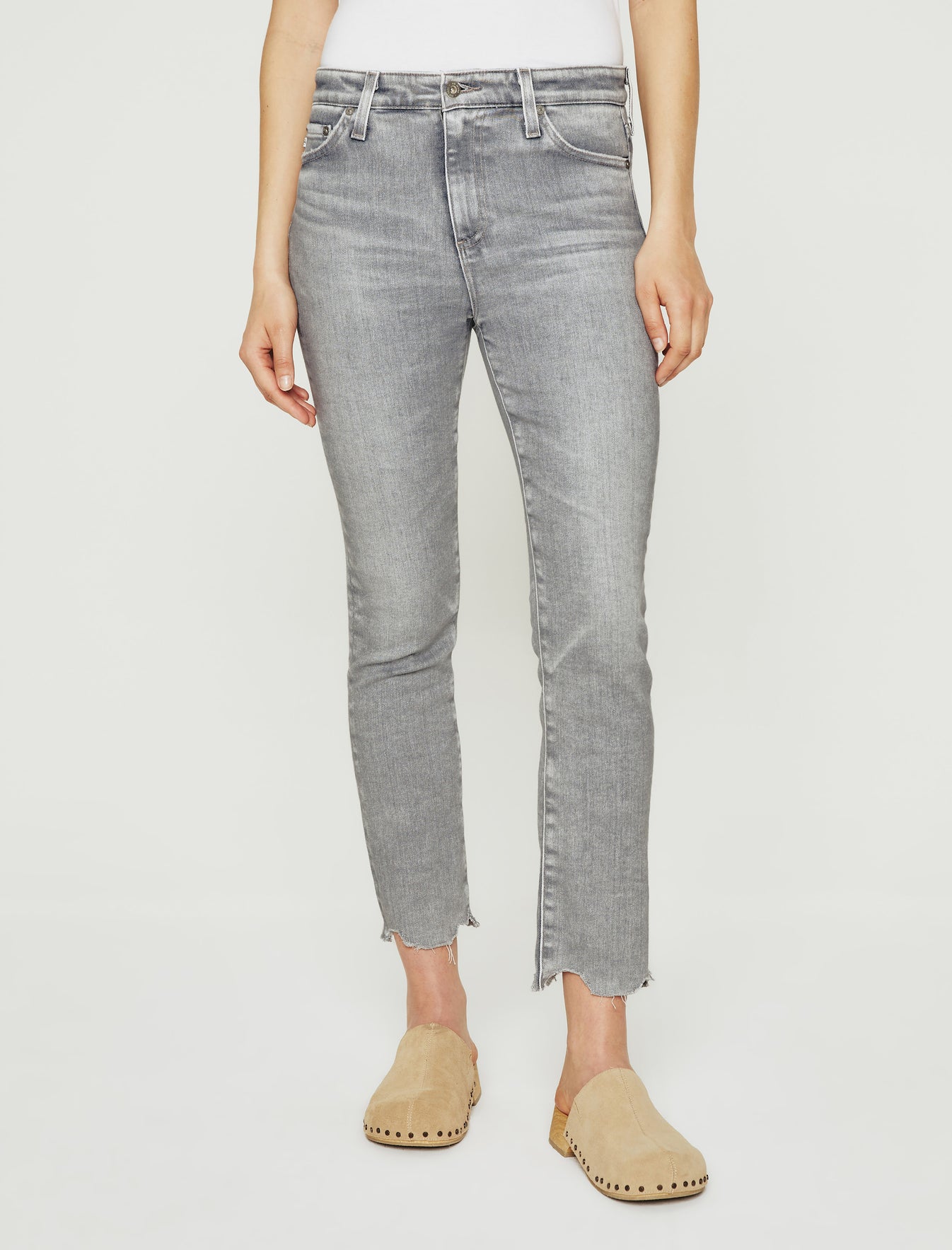 Mari Crop Vapor Wash|AG-ed High-Rise Slim Straight Cropped Denim